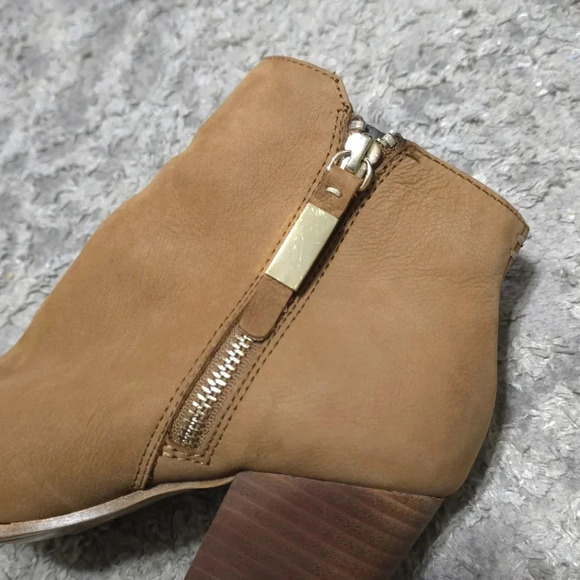 ALDO Mathia Brown Cognac Genuine Suede Block Heel Booties, Pre-loved, Zipper, 7 - Picture 8 of 16